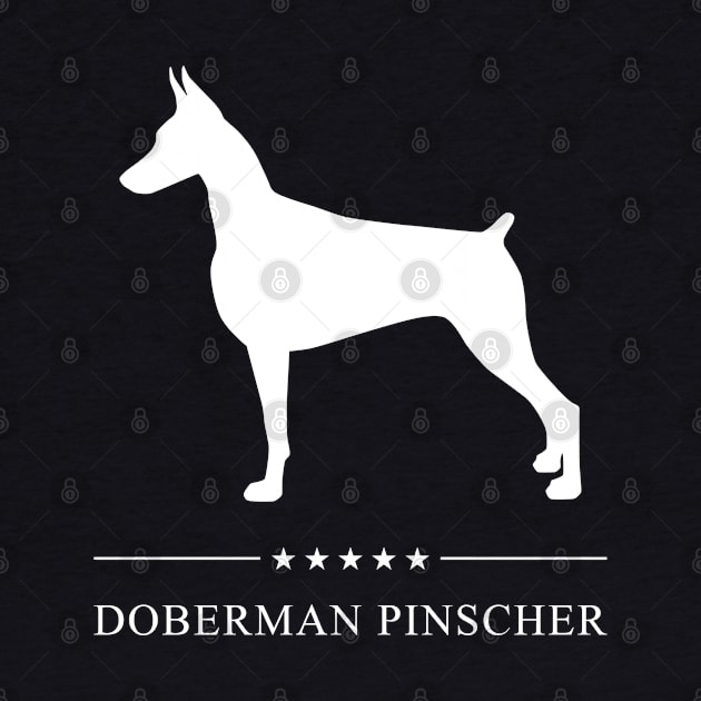 Doberman Pinscher Dog White Silhouette by millersye